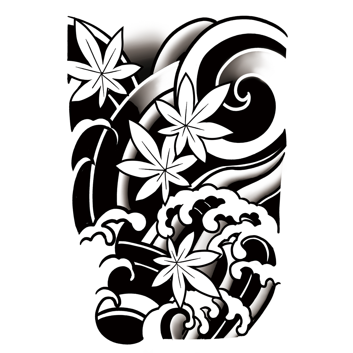 Storm of Maple Leaves Temporary Tattoo | 6 x 9 inch