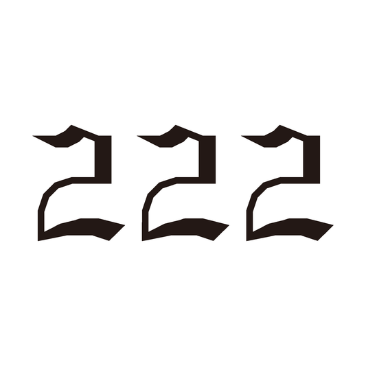 SteezyInk 222 temporary tattoo. Black gothic style angel number tattoo, up to 2 weeks.