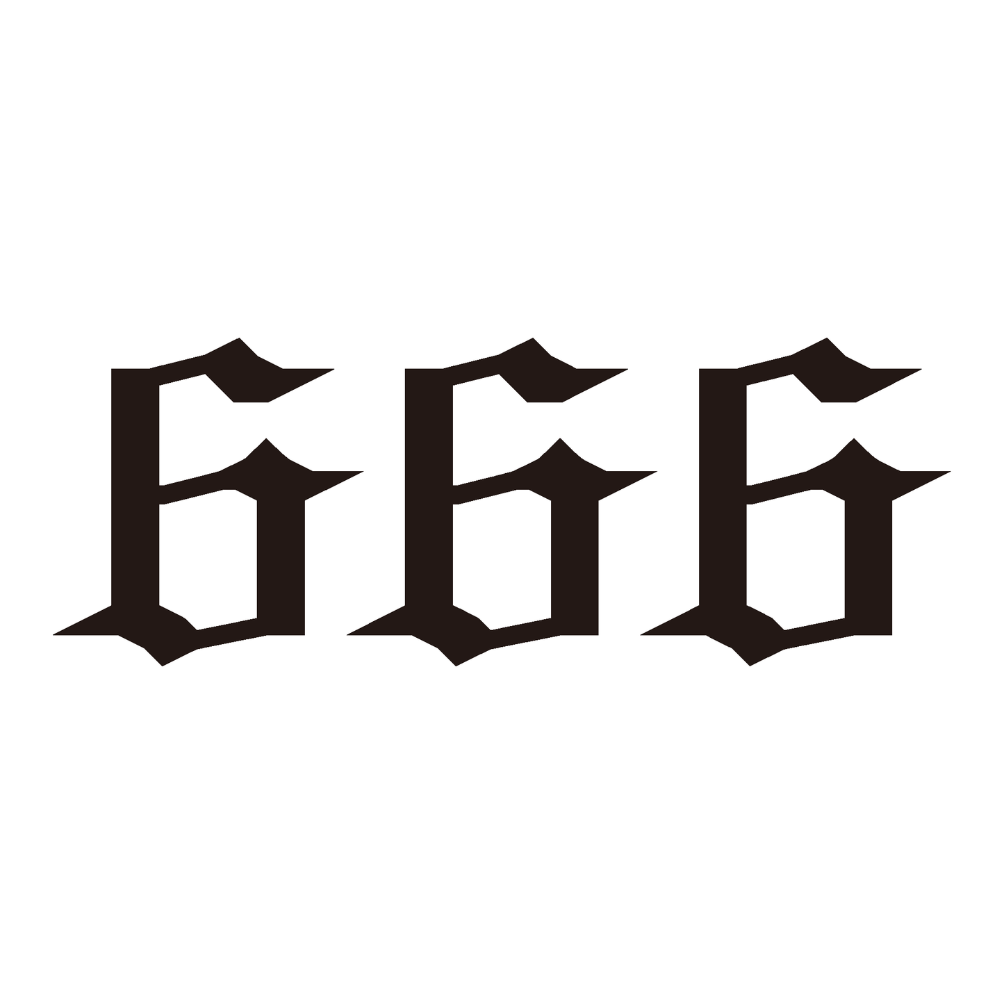 SteezyInk 666 temporary tattoo design in a gothic font, black on white, expressing positive intentions.