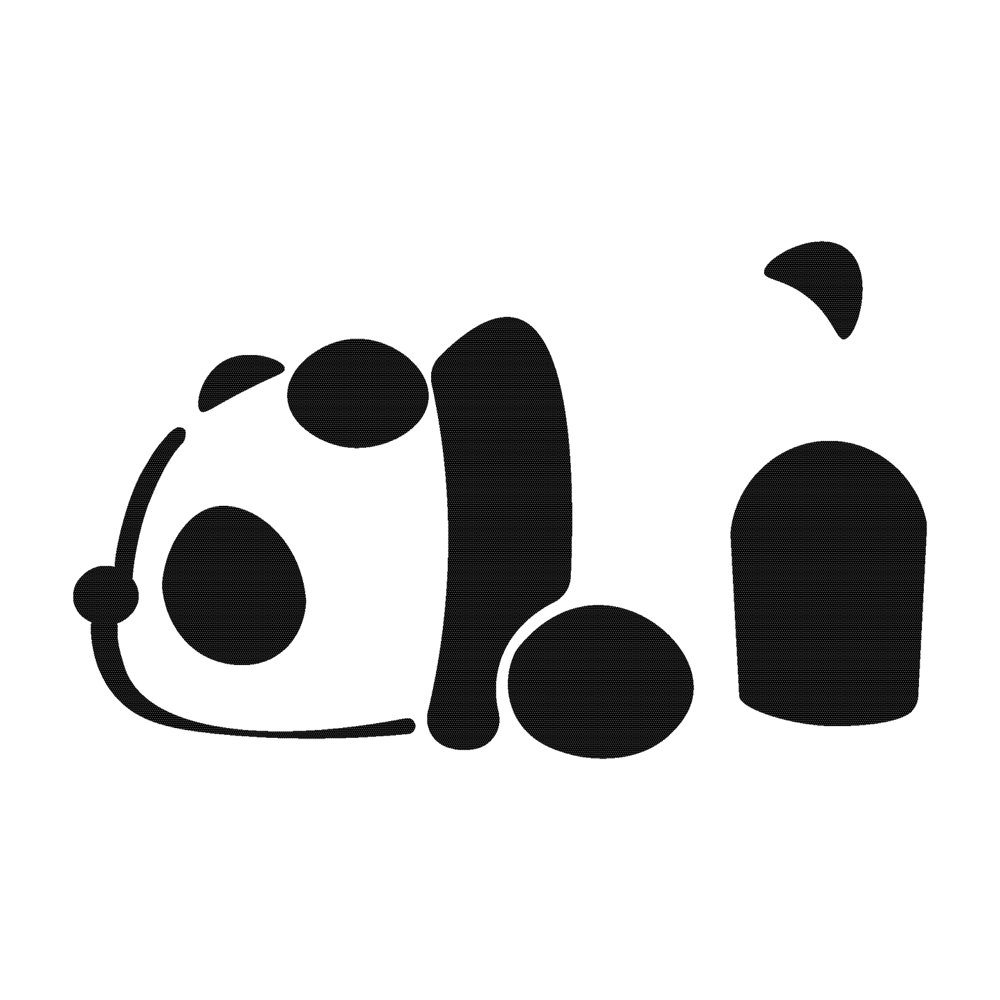 SteezyInk Cozy Panda Temporary Tattoo - Black panda lying down, expressing calmness. Vegan and hypoallergenic.