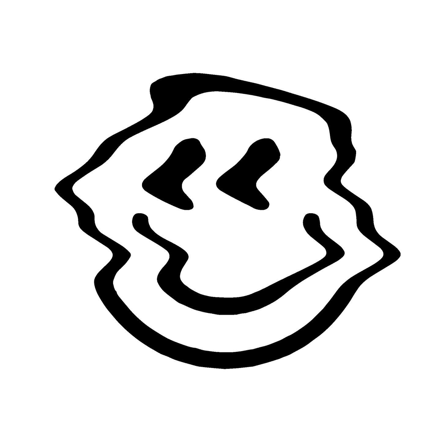 SteezyInk Wavy Smiley Temporary Tattoo. Abstract black smiley face, up to two weeks wear.