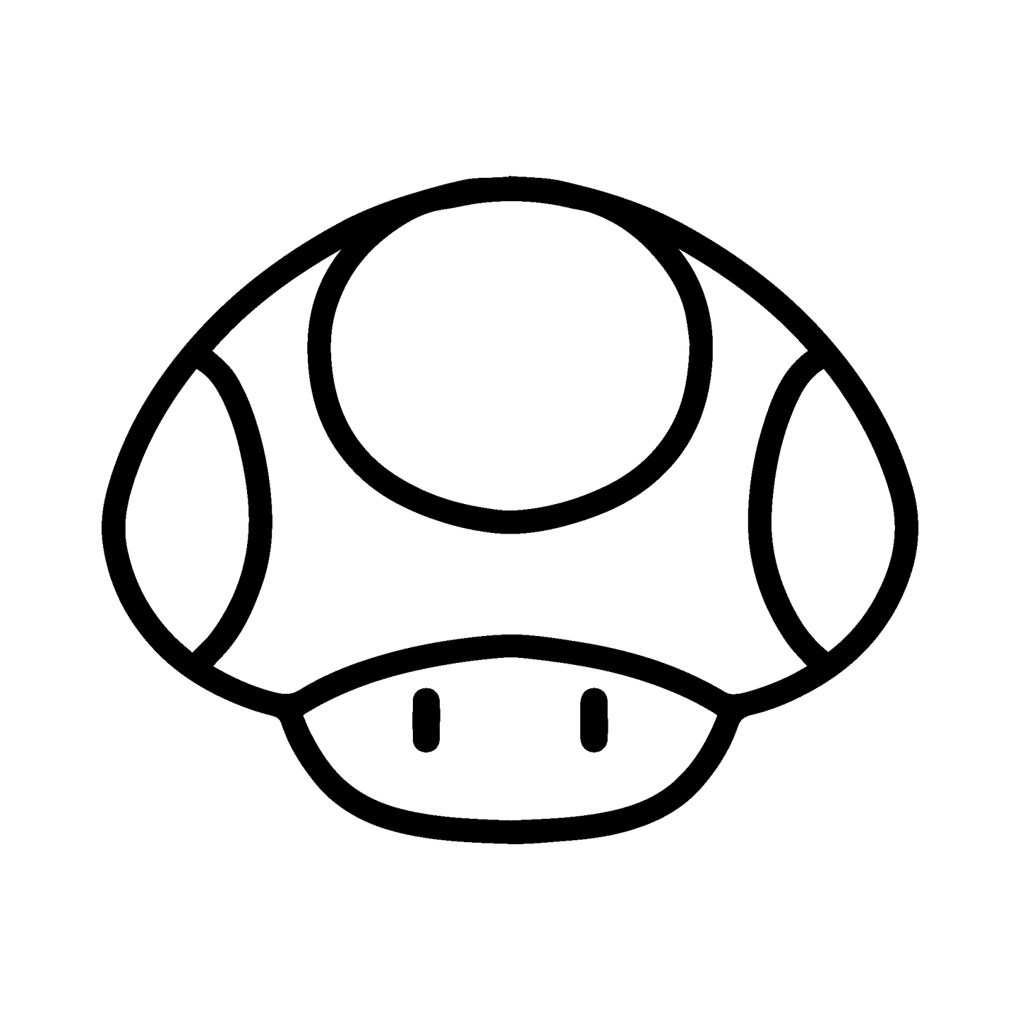 SteezyInk Power-Up Mushroom Temporary Tattoo - Black and White Playful Design