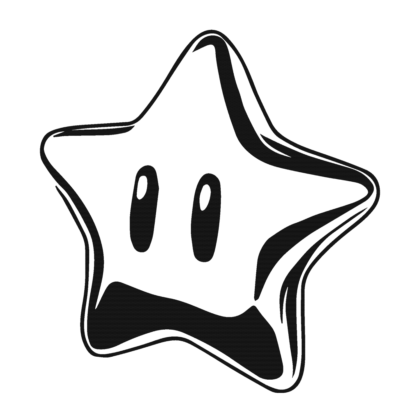 SteezyInk Power-Up Star Temporary Tattoo - Retro gaming symbol in black ink