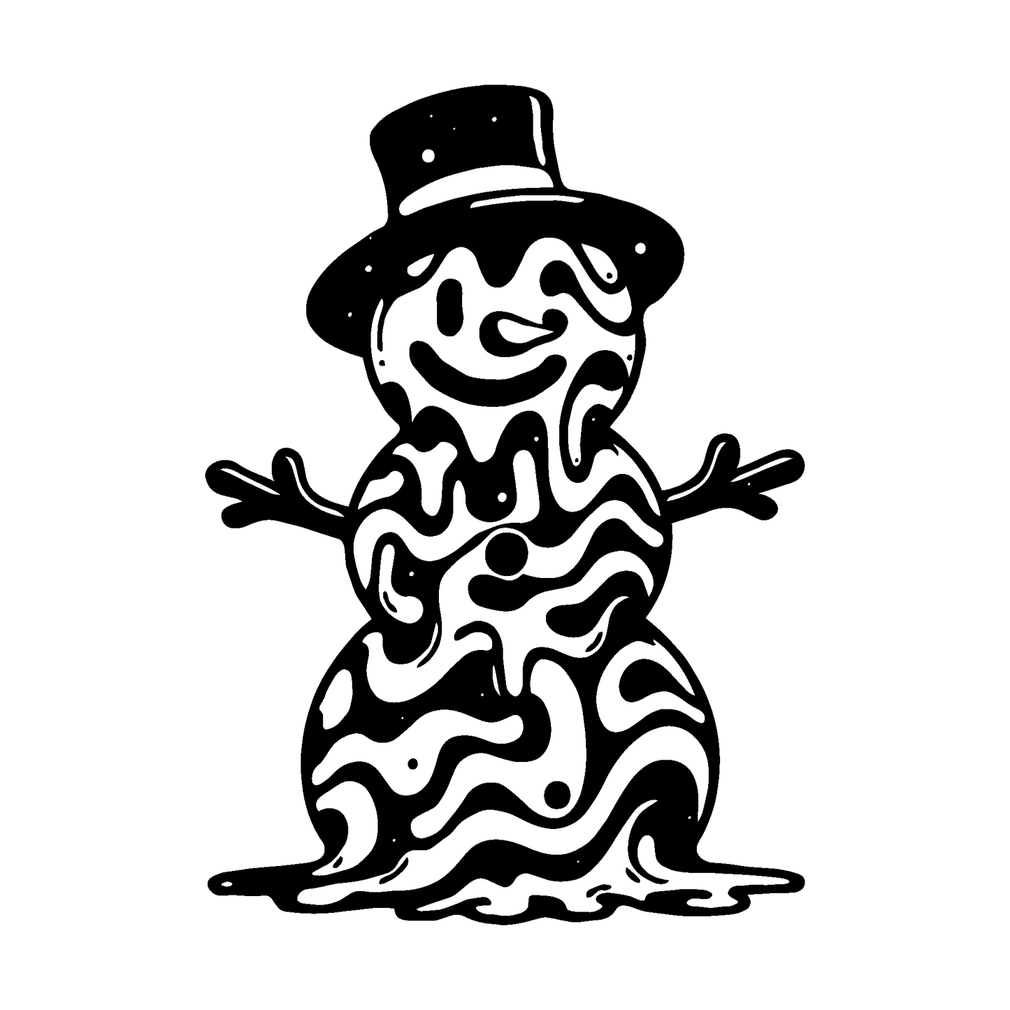 SteezyInk Winter Whimsy Temporary Tattoo - Black and white snowman design for temporary tattoos