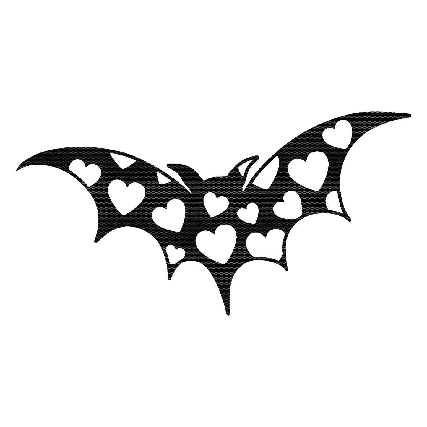 SteezyInk Heartwing Bat Temporary Tattoo - Black bat silhouette with hearts, perfect gothic tattoo