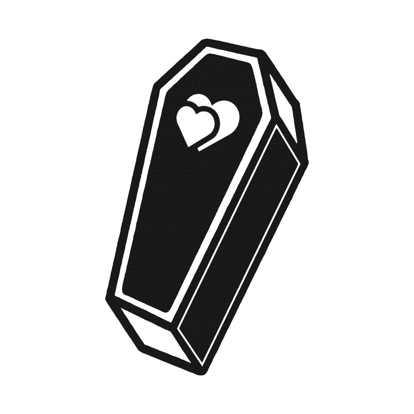SteezyInk Heartbound Coffin Temporary Tattoo - Black coffin with two hearts