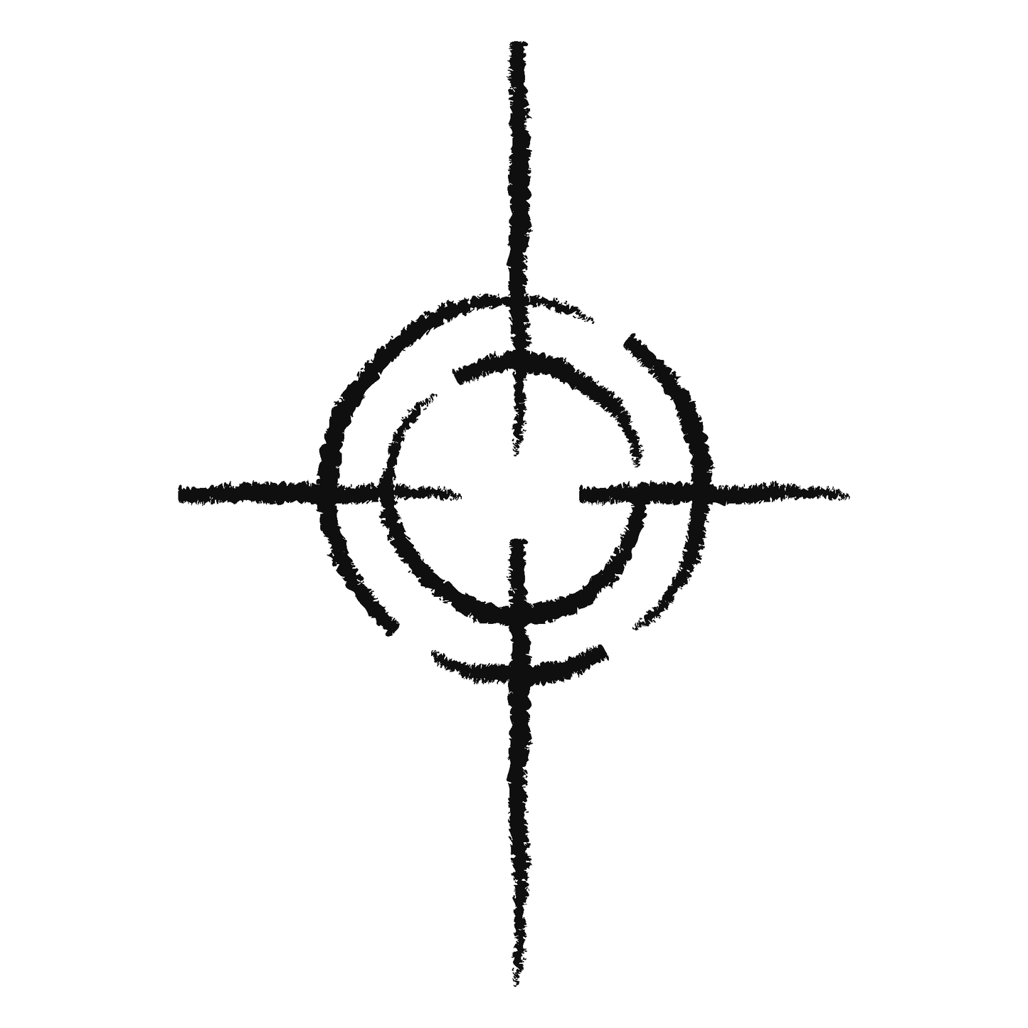 SteezyInk Aiming Bullseye temporary tattoo in black. Symbolizes focus and precision.