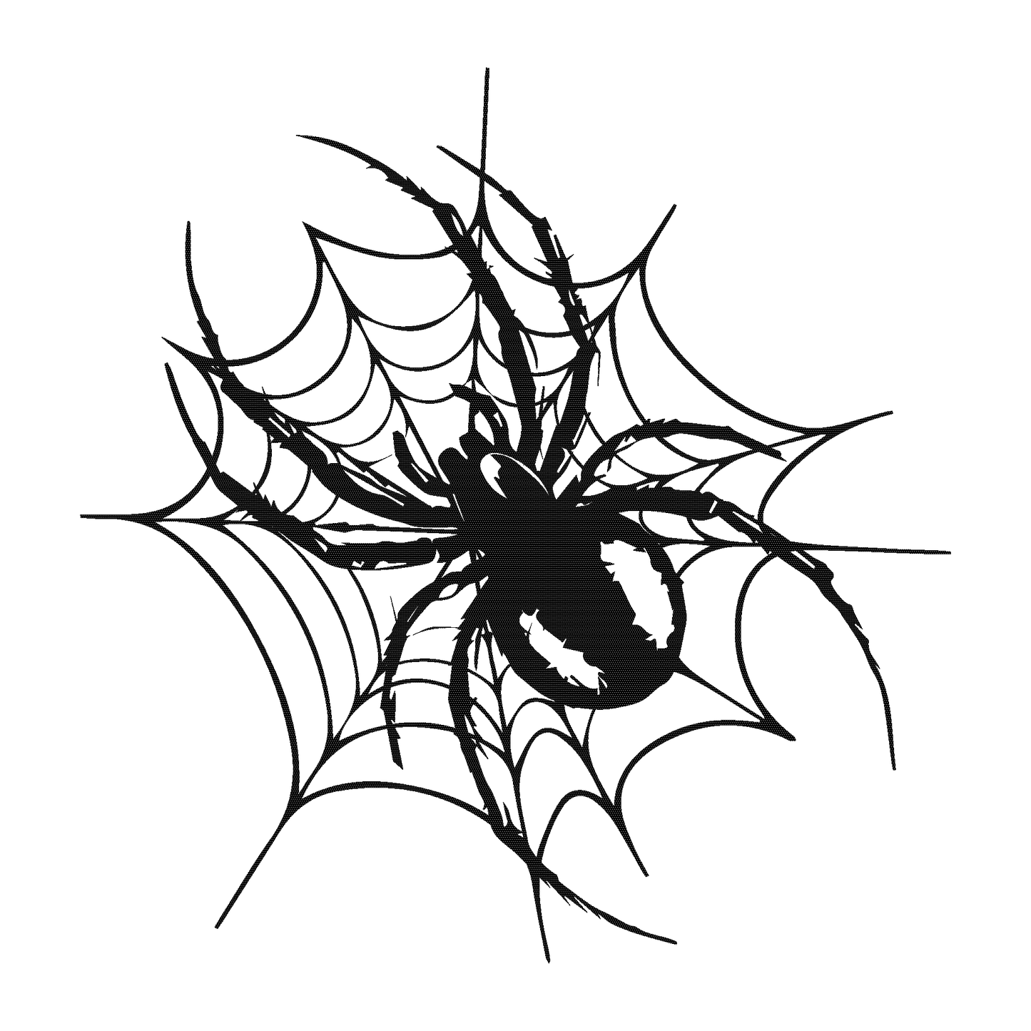 Black spider tattoo on a web. SteezyInk Web of Intrigue temporary tattoo.