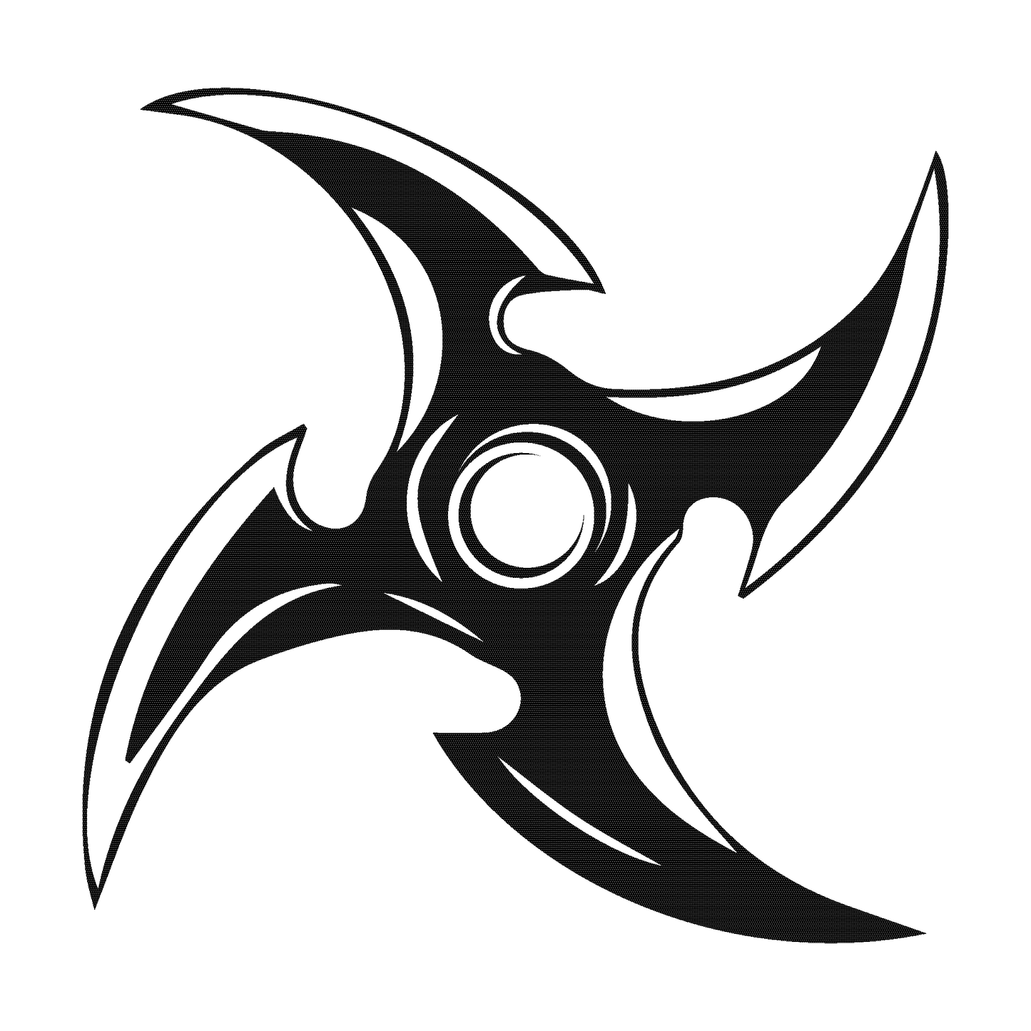 SteezyInk Shuriken Swirl Temporary Tattoo - Black ninja star design for bold expression.