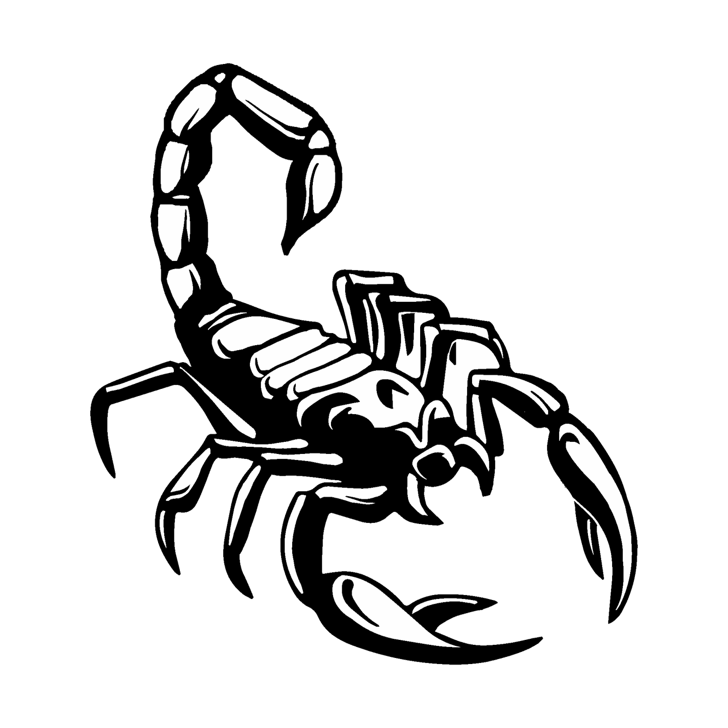 SteezyInk Scorpion Strike Temporary Tattoo, a black and white scorpion design for body art.