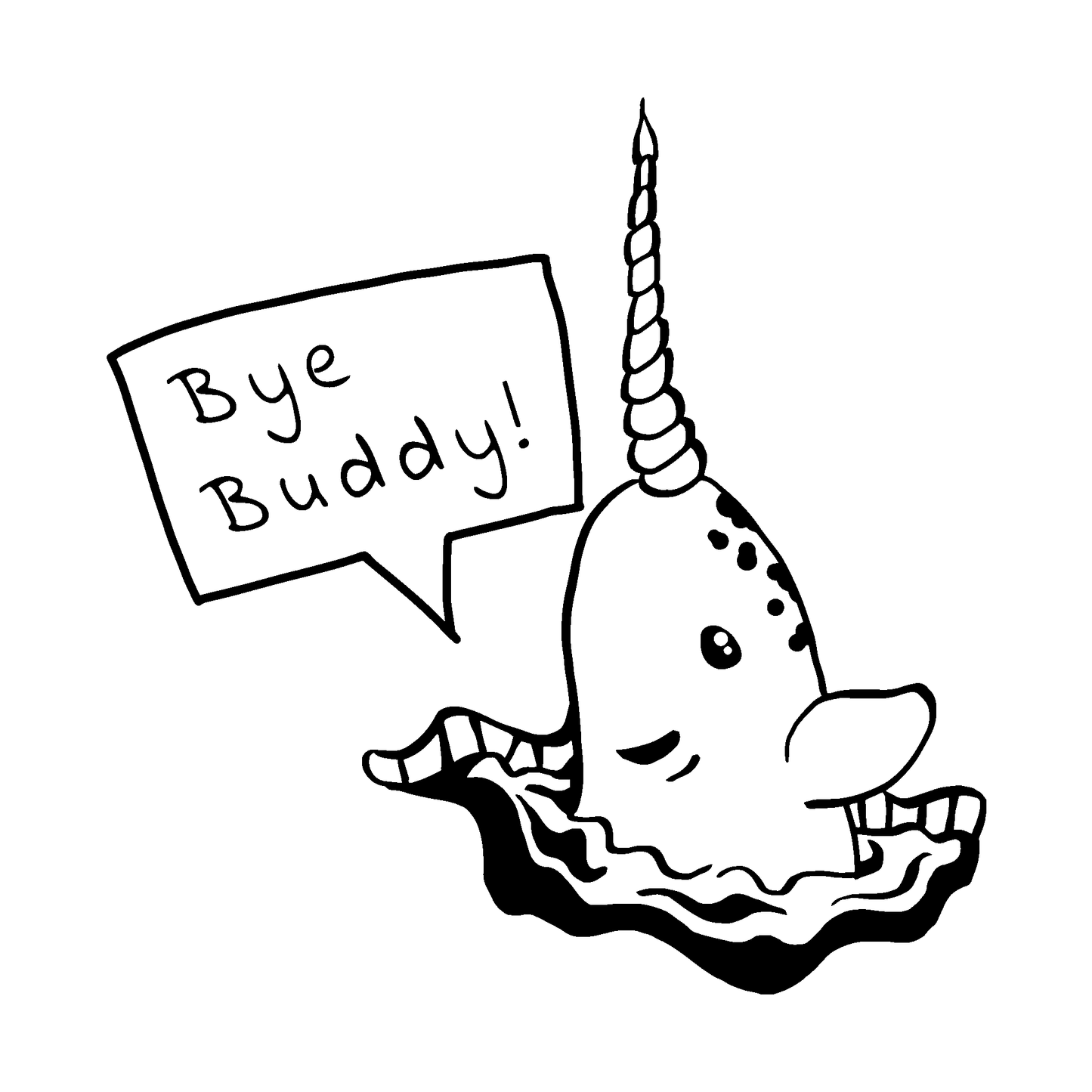Bye Buddy! Narwhal temporary tattoo from Elf movie, SteezyInk