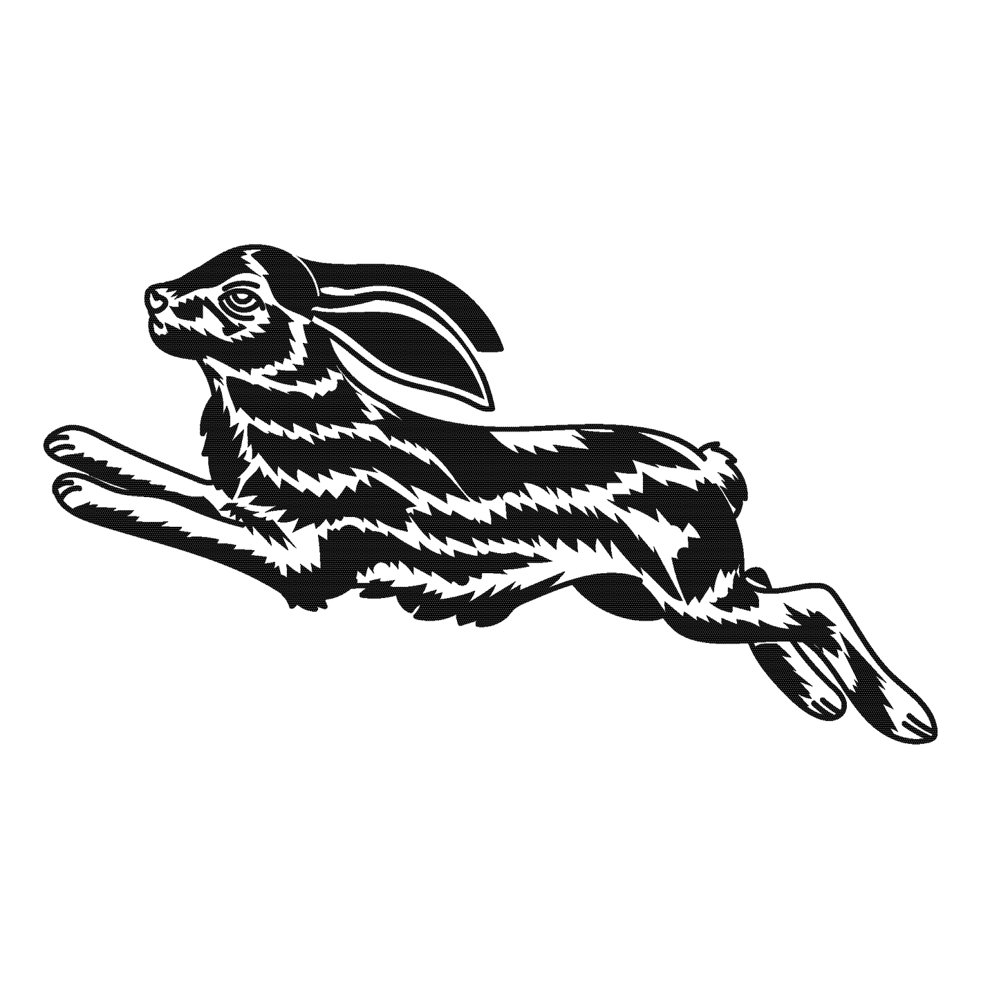 SteezyInk Leaping Hare Temporary Tattoo, 3x3 inch, Black hare in motion, embodying speed and freedom.