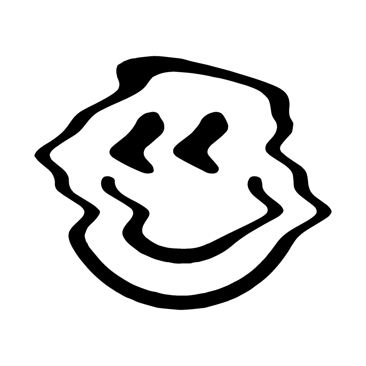 SteezyInk Wavy Smiley Temporary Tattoo - Black ink, fluid design