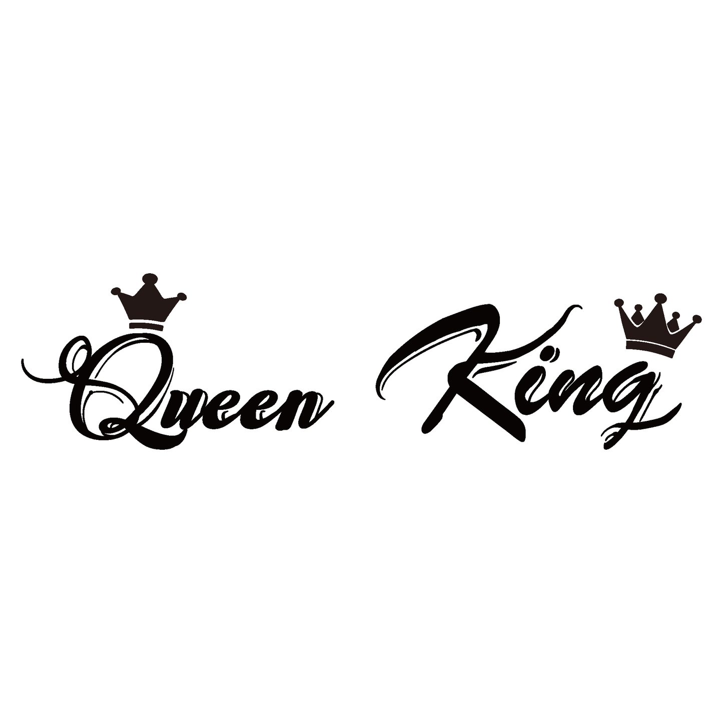 SteezyInk Royal Pair Temporary Tattoo - Queen & King design in black, perfect for couples