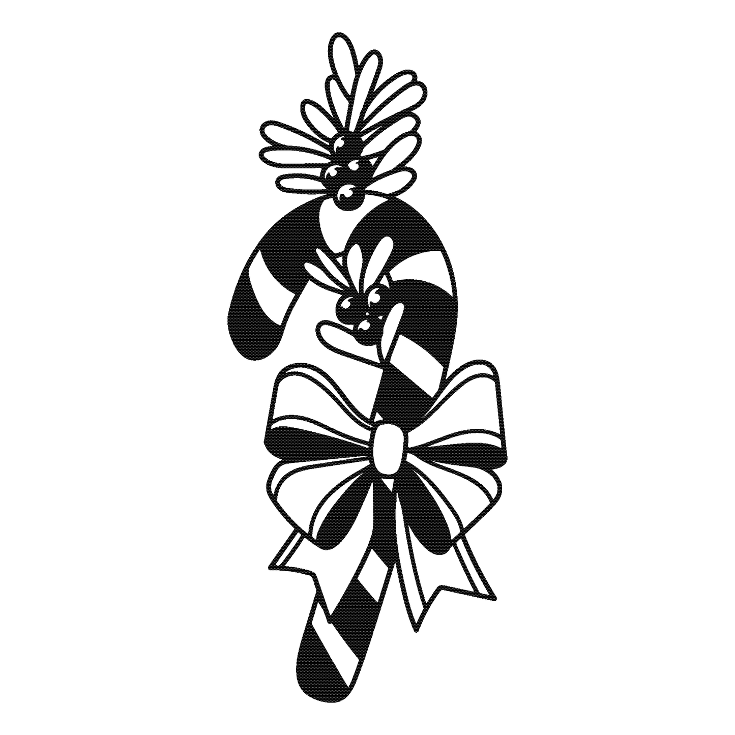 SteezyInk Candy Cane Delight Temporary Tattoo: Black and white holiday candy cane design.