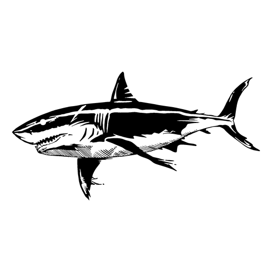 SteezyInk Apex Predator shark tattoo, 4x4 inch temporary tattoo, black shark design for skin