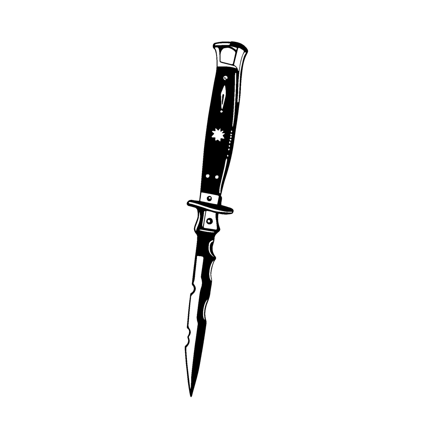 SteezyInk Classic Dagger Temporary Tattoo. Black dagger design, perfect for temporary body art.