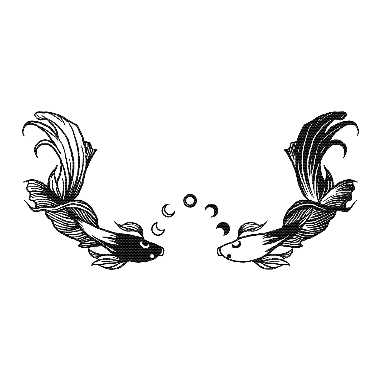 SteezyInk Yin-Yang Fish Temporary Tattoo - Black and White fish design for balance and duality