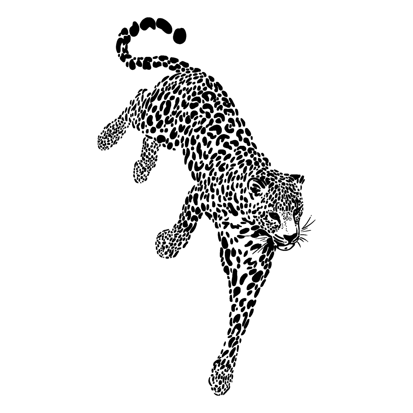 SteezyInk Silent Stride Temporary Tattoo: Black leopard design, symbolizing strength and determination.