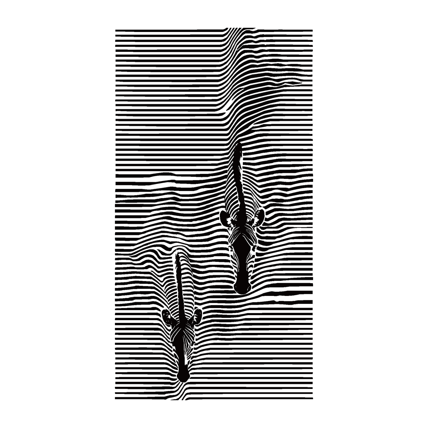 SteezyInk Striped Harmony Temporary Tattoo featuring zebra heads, optical illusion design.