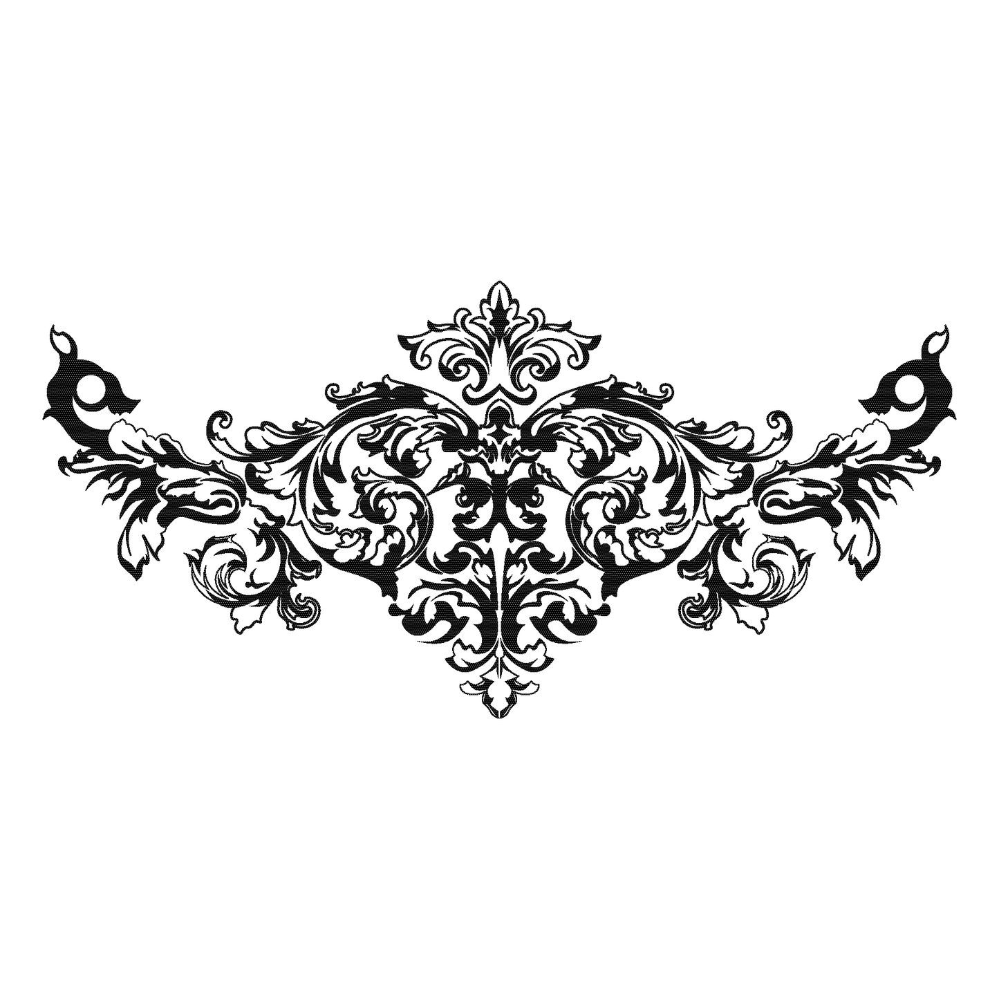 Ornamental temporary tattoo design with flourishes and decorative elements, PureBlack™ ink