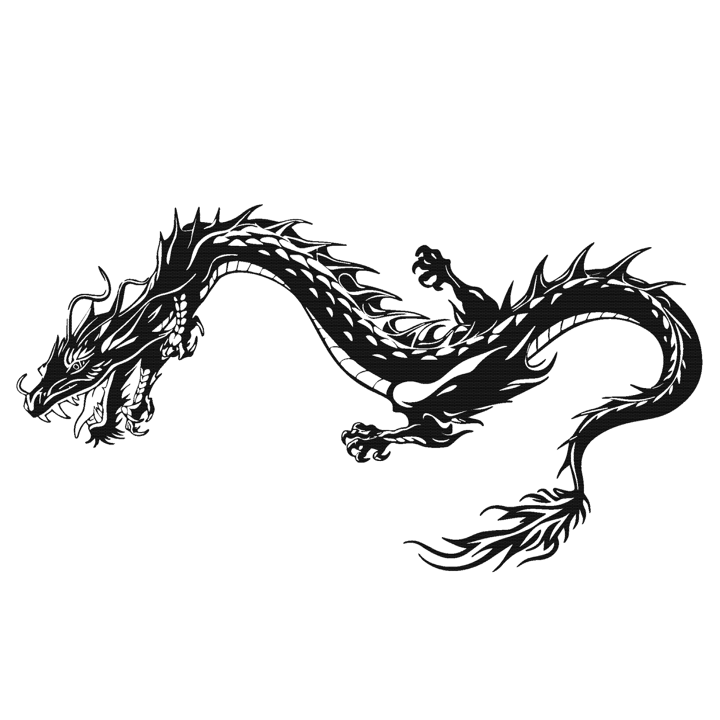 SteezyInk Flowing Dragon Temporary Tattoo - Intricate black dragon design, embodying power and mysticism.