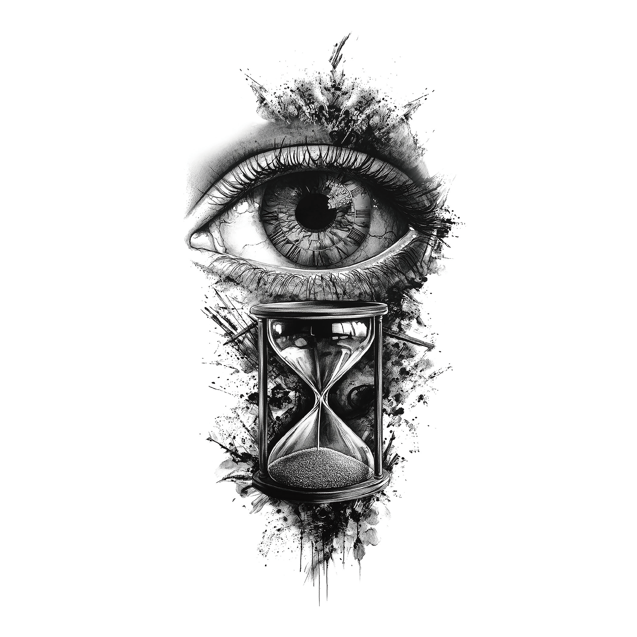 Timeless Vision | Eye Hourglass Temporary Tattoo – SteezyInk