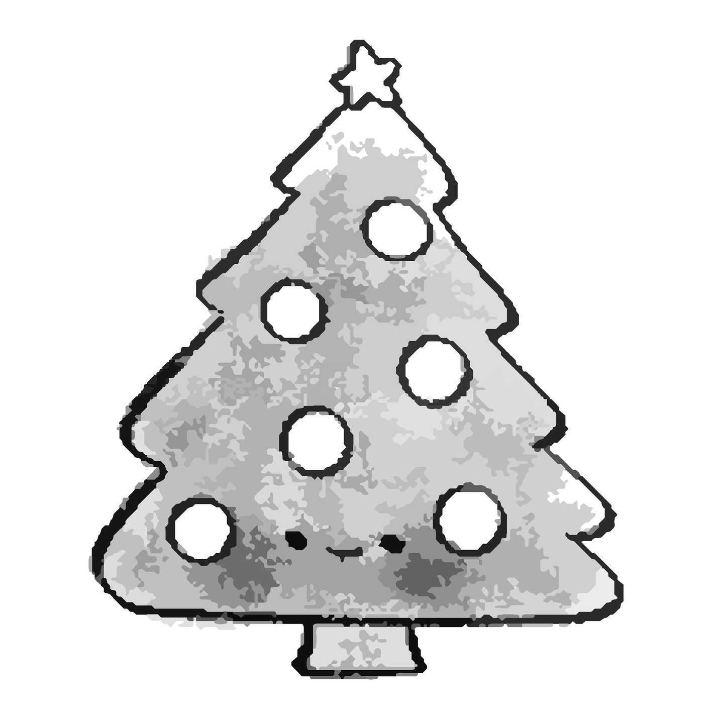 SteezyInk Christmas tree temporary tattoo, 2x2 inch. Festive holiday design for skin art.