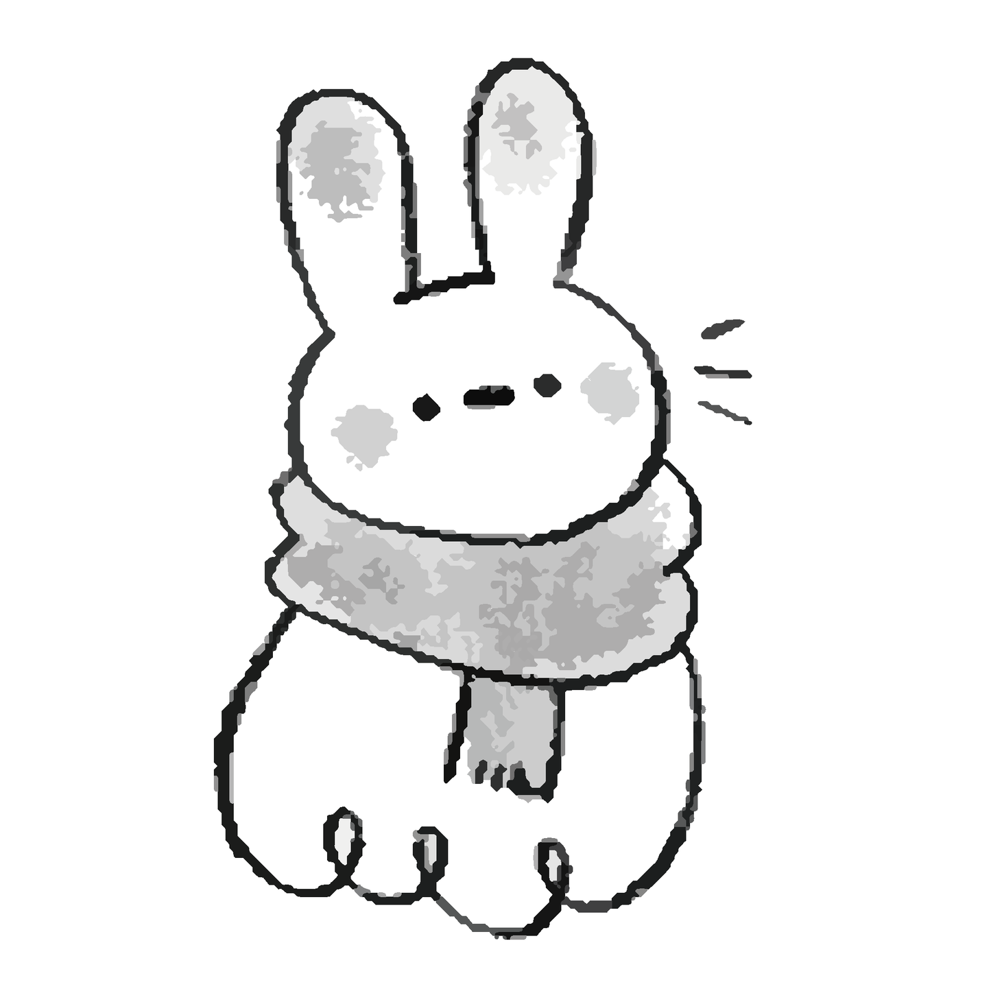 SteezyInk Fuzzy Bunny Temporary Tattoo design, a cute bunny wearing a scarf, vegan-friendly, hypoallergenic