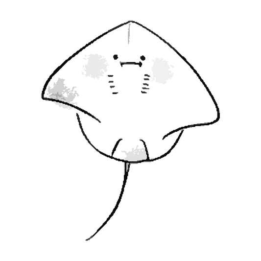 SteezyInk Cute Stingray Temporary Tattoo, 2x2 inch, minimalist design, two-week wear