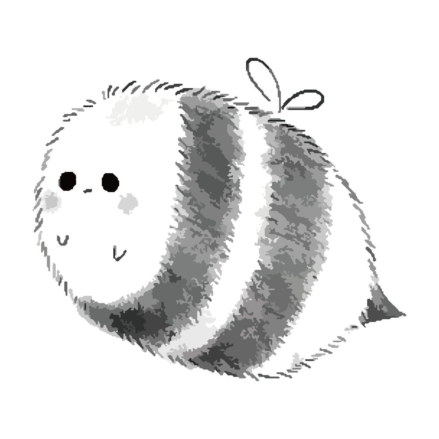 SteezyInk Puffbee temporary tattoo design. Cute bee with striped body, black and white.