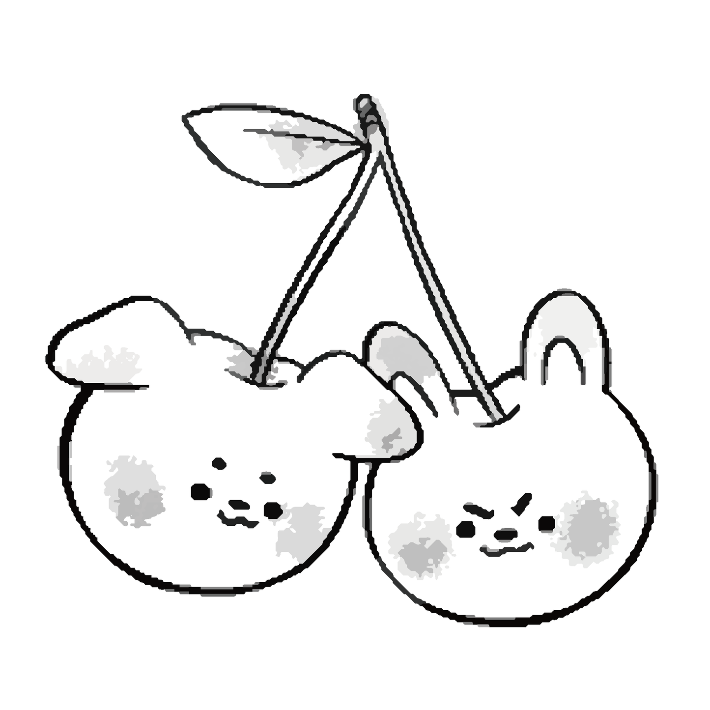 SteezyInk Cherry Pals Duo Temporary Tattoo - Bunny & pup cherry design, vegan, and up to two weeks wear.