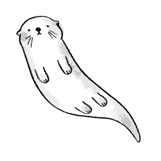 SteezyInk Floating Otter Temporary Tattoo - Whimsical otter design, skin-safe, up to two weeks.