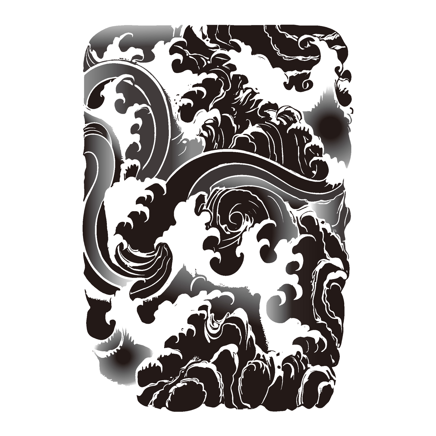 Japanese Waves Temporary Tattoo | 6 x 9 inch