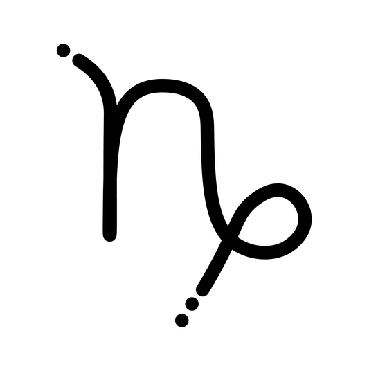 SteezyInk Capricorn temporary tattoo in black. Symbol of ambition and determination.