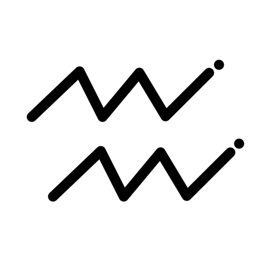 SteezyInk Aquarius temporary tattoo design, black ink, 1x1 inch, perfect for Aquarians.