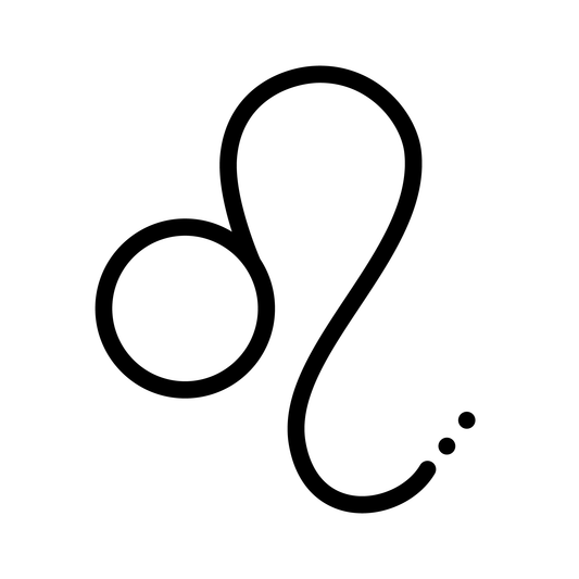 Leo zodiac symbol temporary tattoo in black. Represents confidence and passion.