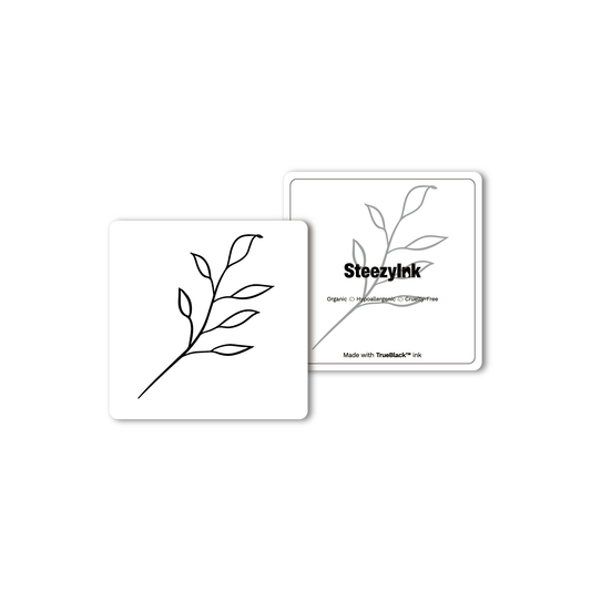 Flowing Branch Temporary Tattoo with Pure Black Ink™. Nature-inspired design, hypoallergenic.