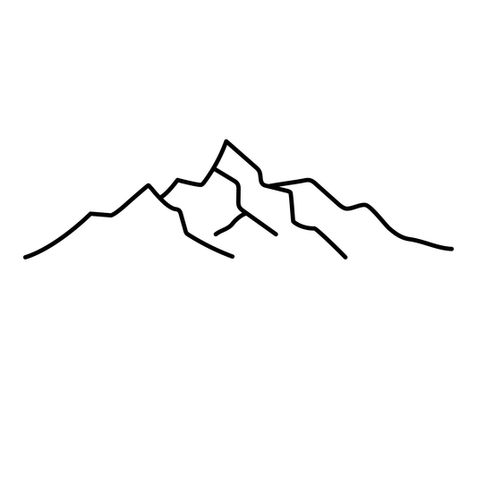 SteezyInk Mountain Peaks Temporary Tattoo - Black outline of mountain range design