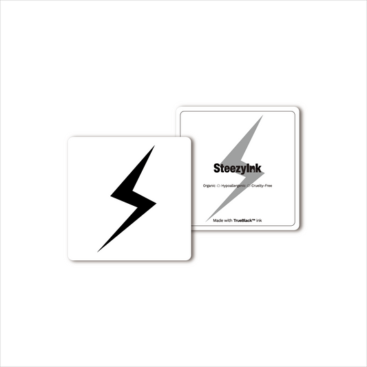 Bolt Temporary Tattoo, black lightning bolt design, made with Pure Black Ink™