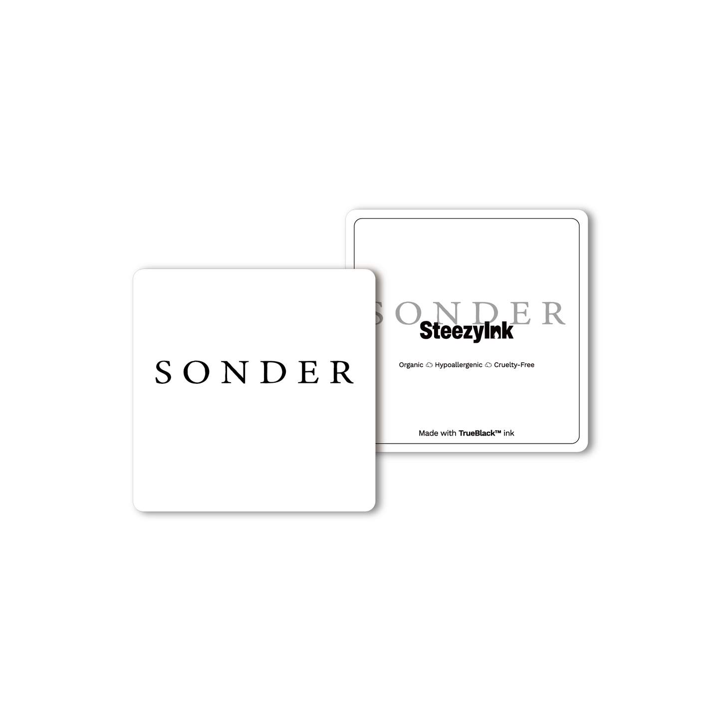 Sonder temporary tattoo product shot, plant-based, semi-permanent, Pure Black Ink™, lasts up to 2 weeks