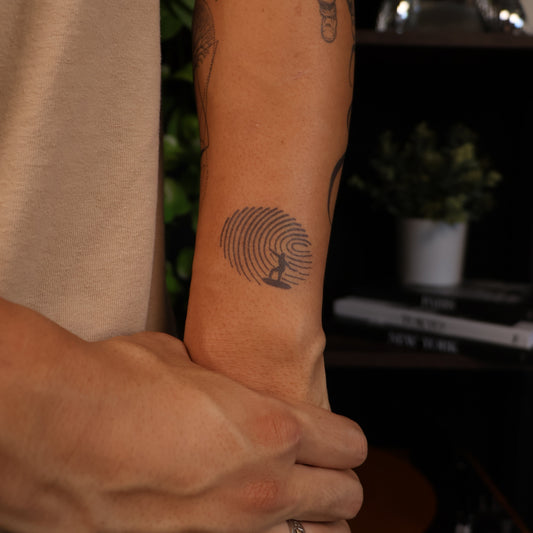 Fingerprint Wave Temporary Tattoo on arm - SteezyInk - semi-permanent body art