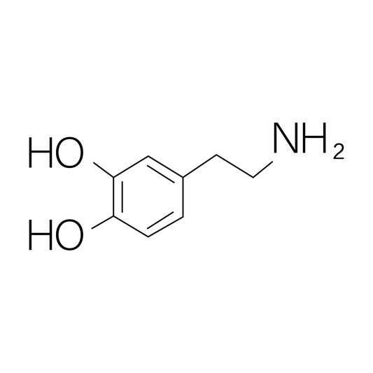 Dopamine molecule structure for Dopamine temporary tattoo. Black and white design.