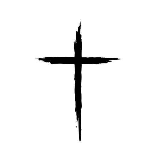 SteezyInk Cross Temporary Tattoo, brushstroke design, black ink, semi-permanent body art