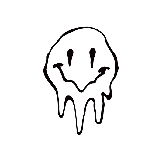 SteezyInk Melted Smile Temporary Tattoo: Black melted face, semi-permanent body art.