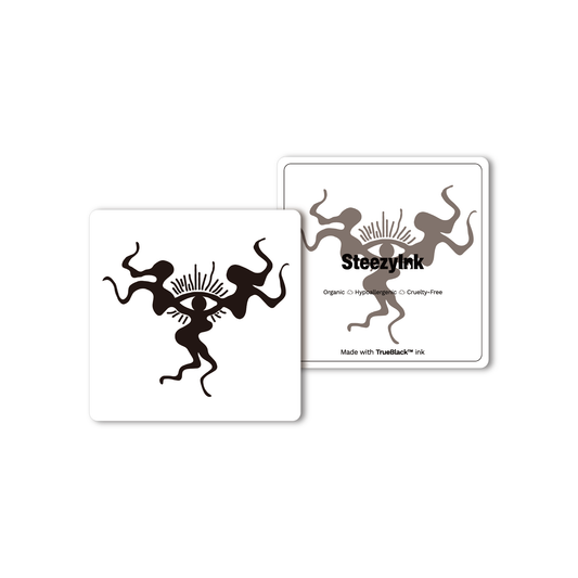 Psyche's Sight Temporary Tattoo with Pure Black Ink™, black eye design semi-permanent body art