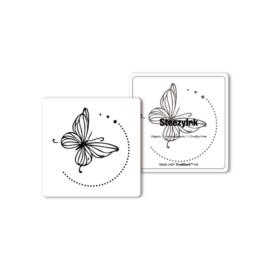 Butterfly Temporary Tattoo, black butterfly design, semi-permanent, Pure Black Ink™.