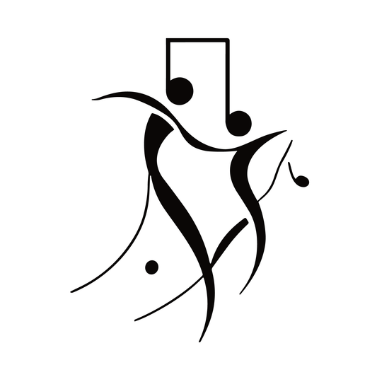 SteezyInk Dancing Notes Temporary Tattoo: Musical notes and dancing figures design