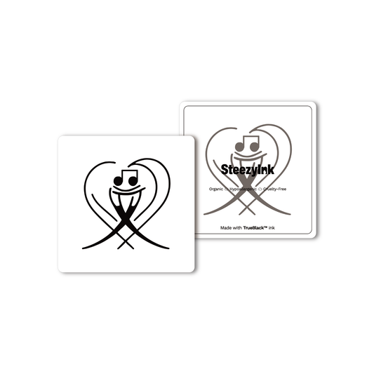 Love Note tattoo, black musical heart, 3x3 inch temporary tattoo, Pure Black Ink™