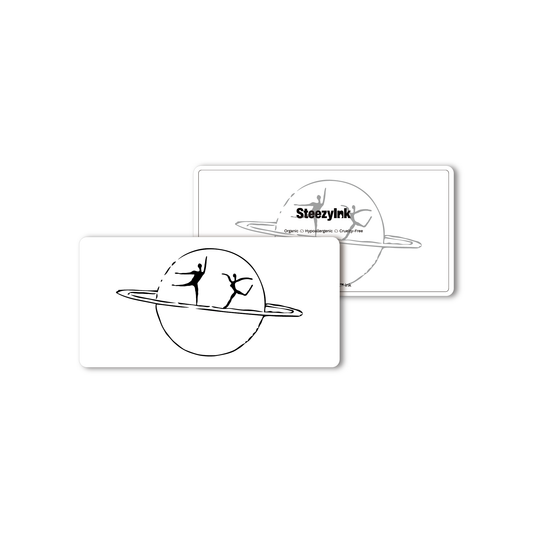 SteezyInk Orbit Dance temporary tattoo design, 2 x 4 inch, plant-based, hypoallergenic, for festival vibes